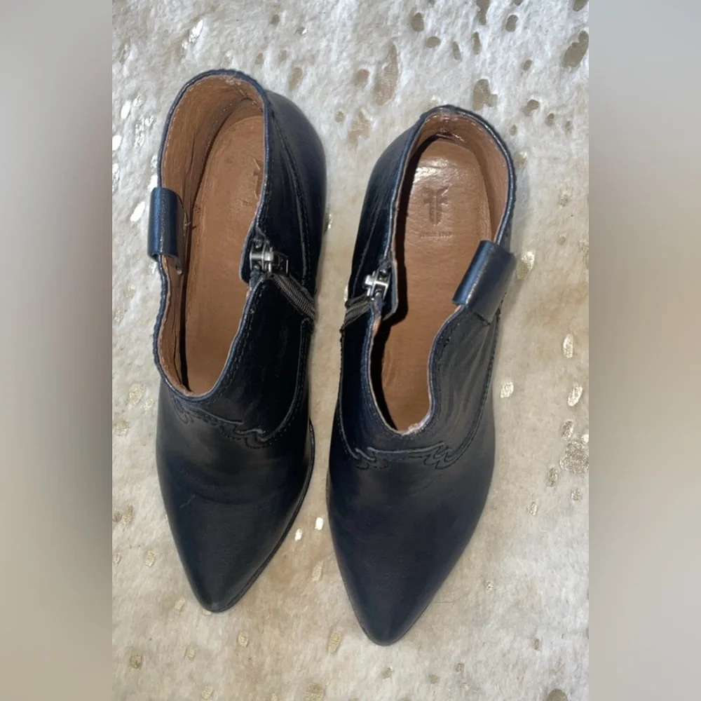 Frye Black Leather Ankle Booties - Picture 4 of 7